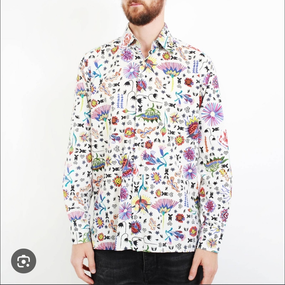 Christian Lacroix Homme Floral Print Men's Shirt Size 42